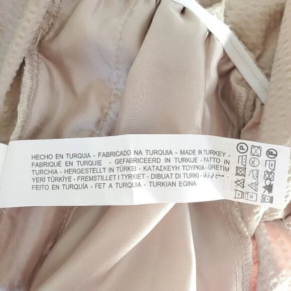 New Zara Textured Linen Blend V-Neck Sleeveless Belted Tan Jumpsuit NWT Small - Picture 16 of 16